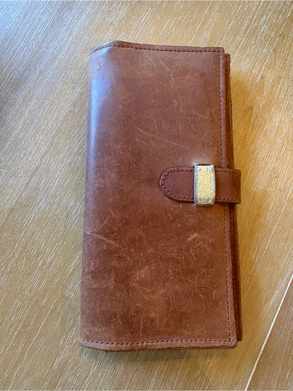 Sseko Brown Leather Wallet with Gold Accent